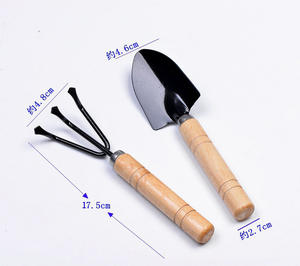 1:12 peralatan taman miniatur sekop Mini dan alat pertanian penggaruk aksesoris rumah boneka furnitur taman peri - Product Image 2