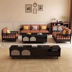Mueble de <span class=keywords><strong>TV</strong></span> Moderno de Madera Maciza con Mesa de Centro para Sala de Estar, Apartamento Pequeño, Almacenamiento, 65 Pulgadas o Más, Muebles Nuevos de 2025 - Product Image 3