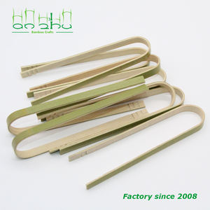 Anzhu Pinzette Entwicklung Magnet Toaster Tipps Zange 16cm Bambus Einweg besteck Mini Gummi Werkzeuge Lebensmittel druck Shisha Holz - Product Image 4