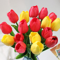 Buket Bunga Tulip Buatan untuk Properti Fotografi Pernikahan, Dekorasi Rumah dan Luar Ruangan, Tulip Lateks Imitasi, Bunga Sentuhan Asli Buatan