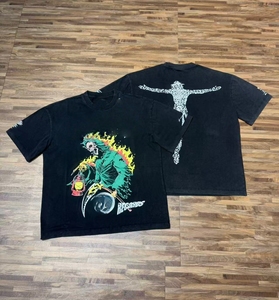 เสื้อยืดแขนสั้นวินเทจลายพิมพ์สัตว์คุณภาพสูงทรงหลวมใส่ได้ทั้งชายหญิง ผ้าฝ้ายถัก 100% น้ำหนัก 300 กรัม - Product Image 3