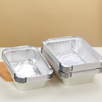 Plateau rectangulaire jetable en aluminium inoxydable grande capacité pour rôtir la viande et emballer les aliments