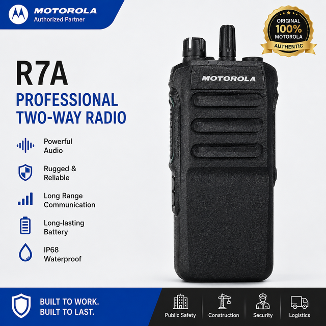 MOTOROLA R7 NKP DMR Digital Two-way Radio GPS AES UHF VHF Handheld Portable Walkie Talkie Long Range 10km Rugged to MIL STD 810