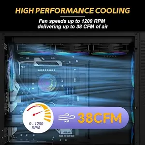 120mm ARGB Fans CPU Computer Cooler 4PIN PWM Quiet Hydraulic Bearing Gaming PC Fans 3 Pack For Computer Case Radiator
