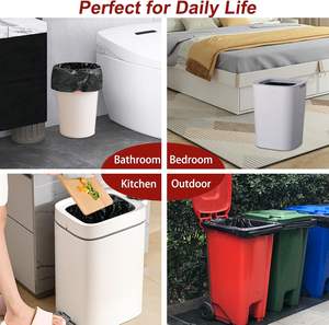 Çöp çöp yönetimi için İpli özel Logo ısı sızdırmazlık baskılı rulo ile küçük orta büyük plastik çöp torbaları - Product Image 4