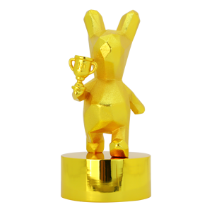 Custom 24K Gold Plated Animal Sculpture Trophy Wholesale Metal Craft Championship Award for Competition <strong>Corporate</strong> <strong>Gifts</strong> - Product Image 3