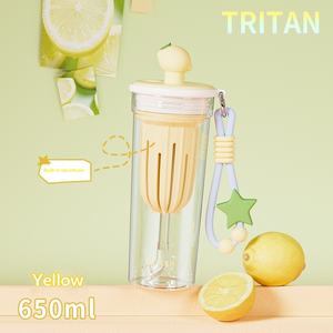 <span class=keywords><strong>Bouteille</strong></span> d'eau DILLER Tritan 650 ml avec infuseur intégré, couvercle à paille, sangle portable, légère et durable pour thé, café, jus, lait - Product Image 6