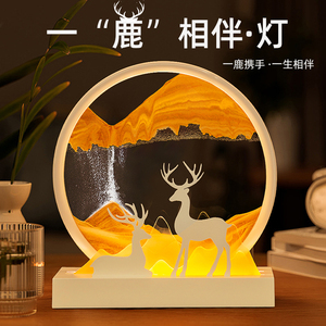 Lámpara LED de Arena Fluida con Diseño de Ciervo, Luz Nocturna Relajante, Decoración de Escritorio, Regalo de Boda, Decoración del Hogar - Product Image 3