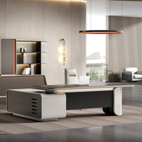 Meubles de bureau, table de bureau en bois, design de bureau de direction, bureaux de luxe en forme de L, bureau de direction pour PDG