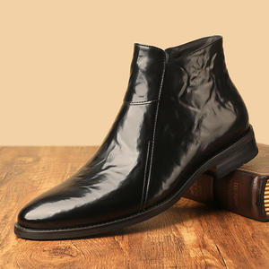 Chaussures Derby montantes pour hommes, style Business Casual, fabrication Goodyear, empeigne en maille respirante, cuir véritable, semelle épaisse, rehaussantes et confortables - Product Image 2
