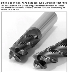 Di alta qualità 4-flauto in carburo solido frese di estremità OEM personalizzabile ad alte prestazioni sgrossatura fresatura per HRC60 °-4T noi violento - Product Image 6