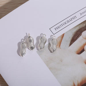 DIY Fabricación de joyas de aleación de plata galvanizada Mini cacahuete colgante hecho a mano collar Material logotipo personalizado 15g al por mayor - Product Image 3