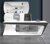 Mobilier de bureau laqué haut de gamme au design créatif et à la mode Table de président Bureau de patron exécutif moderne