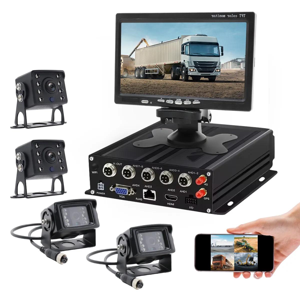 4/8 Channel 1080P HDD MDVR Kit 4G GPS WIFI Live Video Vehicle Blackbox HD Mobile DVR Backup Camera CCTV Bus Truck DVR
