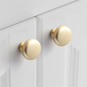 Zinc Alloy Antique Copper Brushed <b>Gold</b> Furniture Handle for Chest Drawers Doors Wardrobes Dressers-Modern Minimalist Design - Product Image 1