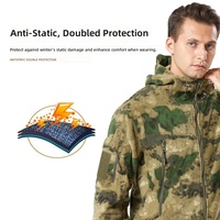 Veste à capuche tactique d'extérieur en polaire épaisse camouflage imprimée pour homme