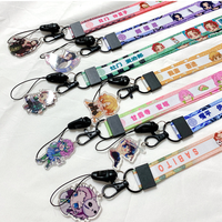 Lanière personnalisée en polyester avec logo imprimé par sublimation, porte-clés court avec clip détachable