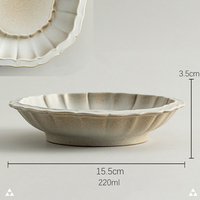 Plat d'apéritif en grès côtelé en forme de fleur Wabi Sabi, plusieurs options de tons terre, bord cannelé fait main, assiette de service en céramique