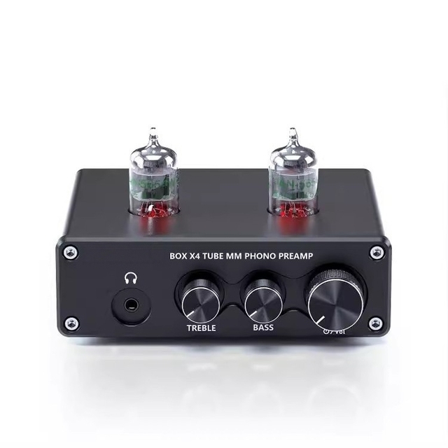 Box X4 Tube Phono Preamp HiFi Vacuum Tube Preamplifier MM Phono Stage RIAA Turntable Amplifier Stereo High Fidelity