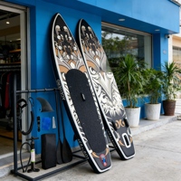 Tabla de Paddle Surf Inflable ACEHERO Estilo Tatuaje Tribal, Sistema de 3 Aletas, 10'6\"x32\"x6\", con Todos los Accesorios para Pesca