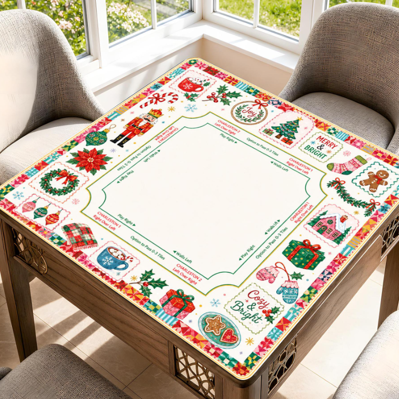 Custom Mahjong Mat PU Leather Mahjong Table Mat Tournament Play Mat ...