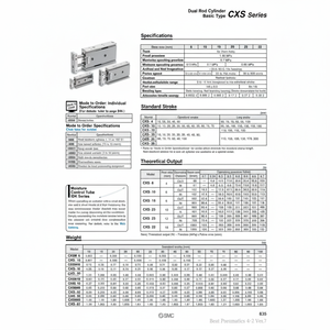 Cylindre à double tige SMC Pneumatics CXSL20-30 pièces pneumatiques de haute qualité - Product Image 1