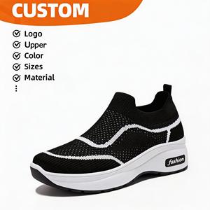 Sneakers <span class=keywords><strong>da</strong></span> Passeggio <span class=keywords><strong>con</strong></span> Piattaforma per Donna, Produzione OEM, <span class=keywords><strong>Scarpe</strong></span> Traspiranti in Rete <span class=keywords><strong>con</strong></span> Tacco a <span class=keywords><strong>Zeppa</strong></span> Leggero, Calzature Casual <span class=keywords><strong>da</strong></span> Lavoro per Viaggi - Product Image 1