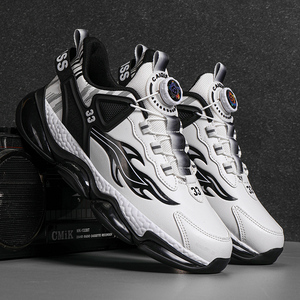 Men's Trendy Sporty Casual Basketball <b>Shoes</b> Breathable Anti-Slip Durable PVC Soles <b>Split</b> Leather Upper Comfortable All Seasons - Product Image 4