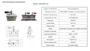 CYSPJ 300A-114-1 Suporte de Teste de Bateria em Bolsa Flexível, Estação Dupla, Alta Precisão para Baterias de Lítio - Product Image 5