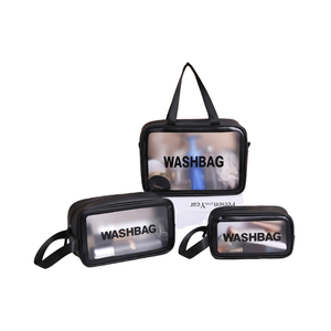 Boîte <span class=keywords><strong>de</strong></span> <span class=keywords><strong>maquillage</strong></span> professionnelle pour dames Grande capacité Nylon pour trousse <span class=keywords><strong>de</strong></span> toilette Fermeture à glissière transparente Logo brodé à la mode <span class=keywords><strong>Professionnel</strong></span> PU - Product Image 1