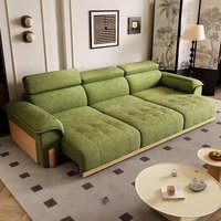 Canapé fonctionnel extensible droit en chenille électrique 3 places, style mi-crème, pour petit appartement, idéal salon