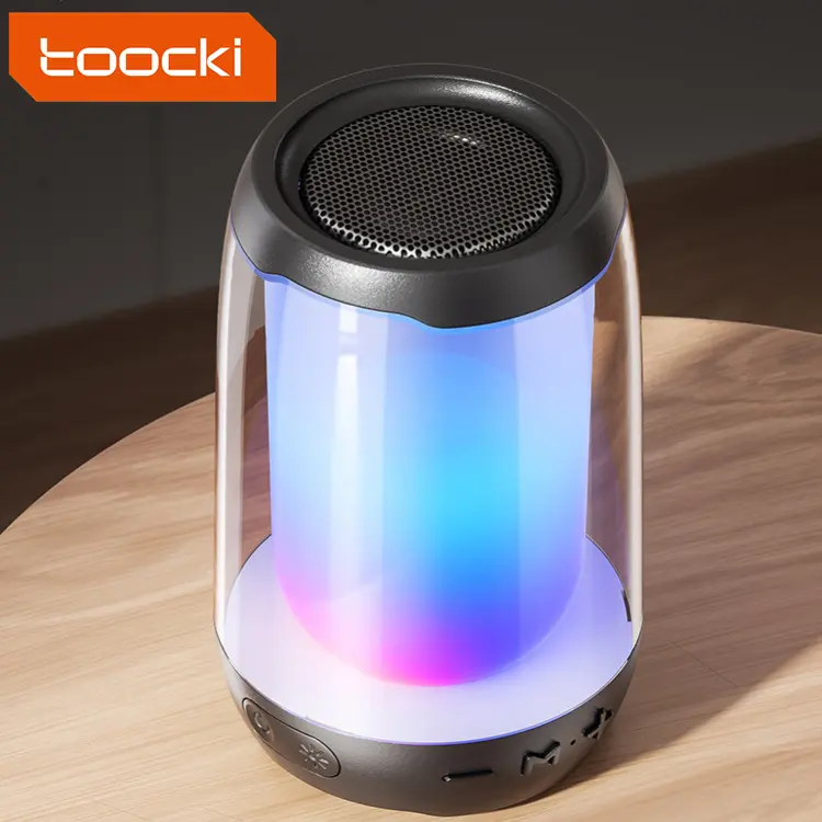 Toocki renkli led ışık ekran açık hoparlör su geçirmez bluetooth 5.0 mini kablosuz hoparlör