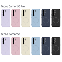 Coque de téléphone magnétique givrée en silicone liquide pour Tecno Camon 50 Pro Pova 8 7 Pro 5G, compatible avec la charge sans fil, antichoc, toucher doux