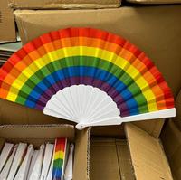Éventails pliants à main arc-en-ciel LGBTQIA bon marché, fierté bisexuelle, pansexuelle, asexuelle, lesbienne, pour enfants, danse, rave
