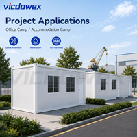 VICDOWEX Maison conteneur contemporaine en panneaux sandwich d'acier, préfabriquée en kit, pour bureaux modulaires, dortoirs, entrepôts, projets et camps