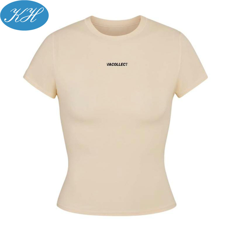 Custom Yoga Wear Four-way Stretch Women's Sports Short Sleeve Slim Fit T-Shirt
