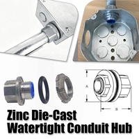 Conector Metálico EMT de 1/2'' Certificado, Fundido a Presión en Zinc, Hermético, para Conexión de Conducto Rígido IMC a Caja Eléctrica