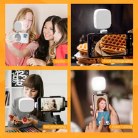 Mini-lampe portable pliable magnétique 2026 pour téléphone, avec miroir, éclairage réglable pour selfies, maquillage, vidéo et studio photo