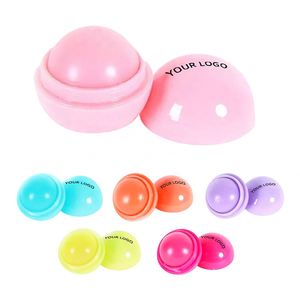 Baume à lèvres en forme de mini-boule ronde à la saveur vanille avec logo personnalisé pour les activités promotionnelles - Product Image 1