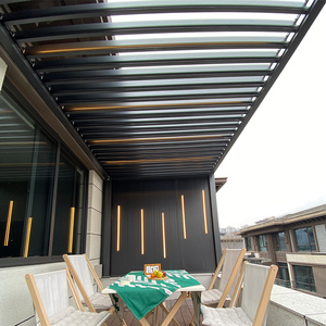 Pergola bioclimatique motorisée <span class=keywords><strong>en</strong></span> aluminium ANCSEM Luxury Garden Gazebo, toit de patio <span class=keywords><strong>en</strong></span> aluminium à lames orientables pour extérieur - Product Image 3