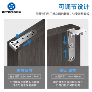 BETOCI Concealed Door Hinge C116 Zinc Alloy 3 Mm Flush Mount Hidden Furniture Hinge For Wooden Doors - Product Image 5