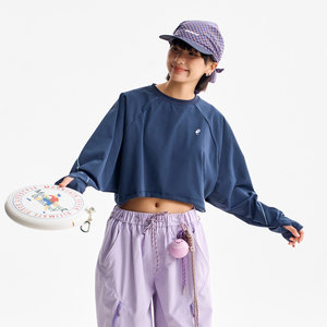 T-<span class=keywords><strong>shirt</strong></span> de <span class=keywords><strong>sport</strong></span> court à manches longues à séchage rapide pour <span class=keywords><strong>femme</strong></span>, ample, respirant, anti-UV, style décontracté pour l'extérieur - Product Image 4