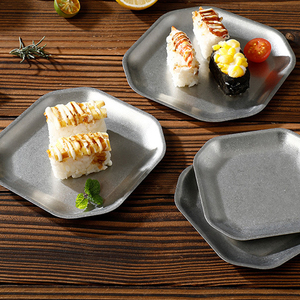 Assiette carrée en acier inoxydable rétro nostalgique coréenne faire vieux BBQ Dessert Fruit <span class=keywords><strong>Cake</strong></span> Tray or Snack Dish - Product Image 5