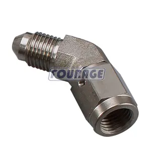 Fourage 45 Degree Stainless Steel Brake Fitting Male AN to Female Swivel Brake Line Hose Pipe Fitting Adapter