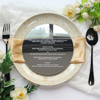 Carte de menu ronde en acrylique, gravée sur mesure, pour mariage, dîner, assiettes, marque-place personnalisé pour événement de mariage