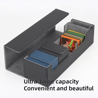 Boîte de rangement magnétique carrée en cuir pour 450+ cartes de jeu de société et de trading