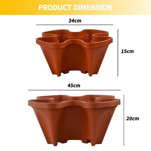 Gran oferta, macetas apilables de plástico, macetas verticales de PP para jardín, macetas de fresa, macetas - Product Image 4