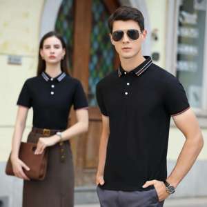 Venta al por mayor de alta calidad de Golf Unisex 85% algodón 15% Spandex Oversize Polo camiseta para hombres Polos para hombres - Product Image 4