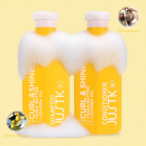 Wholesales <strong>Natural</strong> Hair Care JUSTK Curl &amp; Shine <strong>Shampoo</strong> and Conditioner for Moisturizing Shinny Curly Coily and Textured Hair - Product Image 3