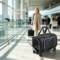 Sac de transport pour animaux de compagnie approuvé par les compagnies aériennes avec chariot amovible, design extensible en maille, pour chat et chien, idéal pour les voyages en plein air
